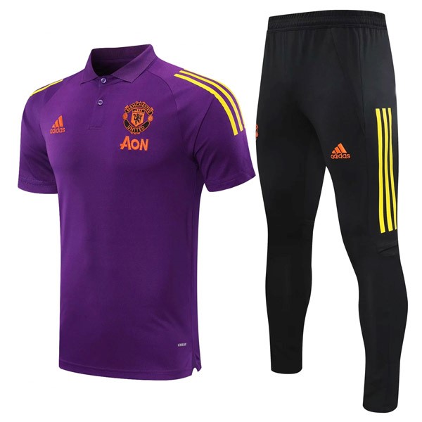 Polo Manchester United Conjunto Completo 2021-22 Purpura Negro